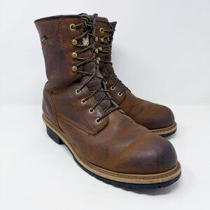 Red Wing Irish Setter Brown Leather Mesabi Work Boots Size 11 Lace Up Waterproof